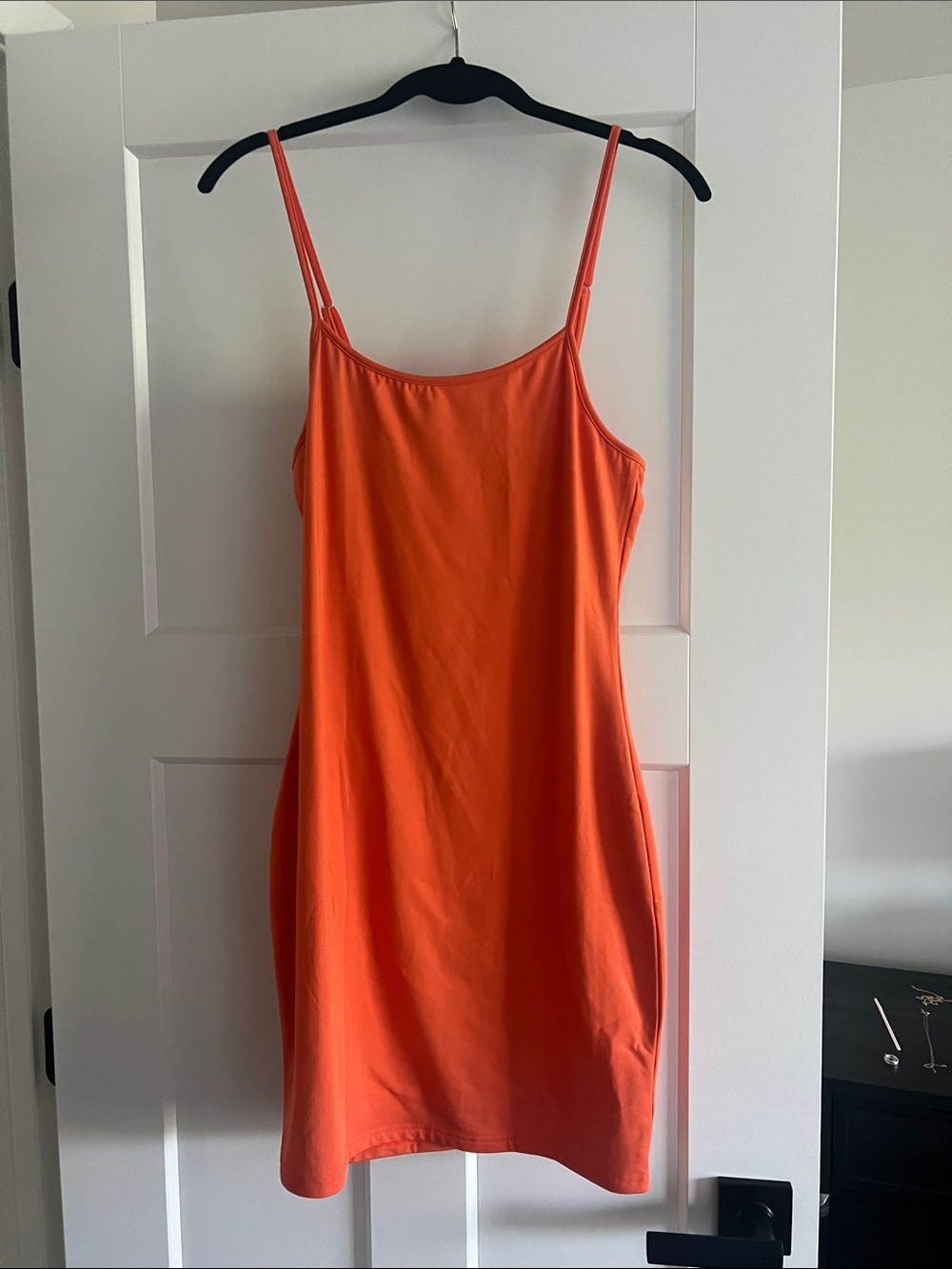 Women's Orange Spaghetti-Strap Slip Dress